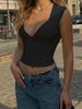 Elegant V-Neck Waist-Cinching Cropped Vest for Women - European & American Spring/Summer Fashion