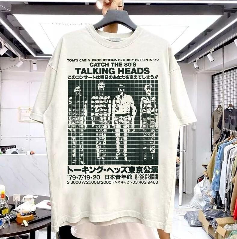Talking Head Band Tour Graphic Short Sleeve White Unisex Tshirt Reprint S-5XL Unisex T-Shirt XL