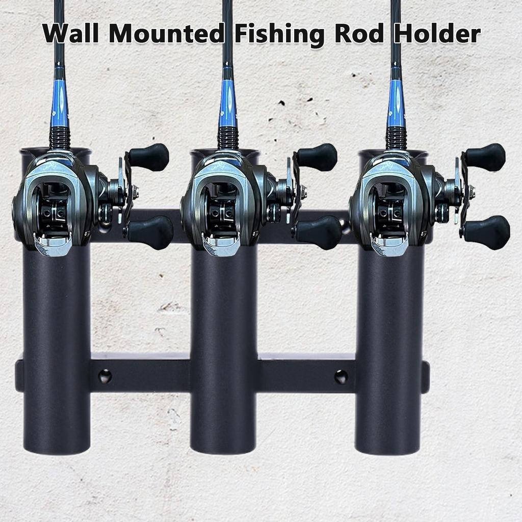 Wall Mounted Fishing Rod Holder Bracket 3 Rods Tube Plastic Boat Fishing Rod Racks