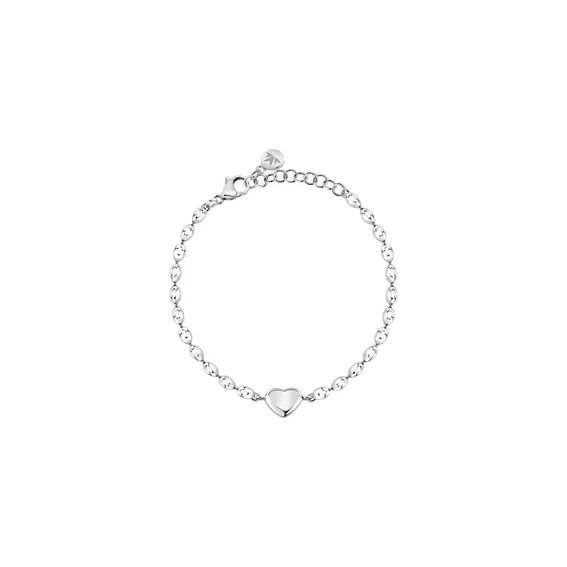 Morellato Intrecci Silver Tone Steel Bracelet With Heart Symbol SAZC13 For Women