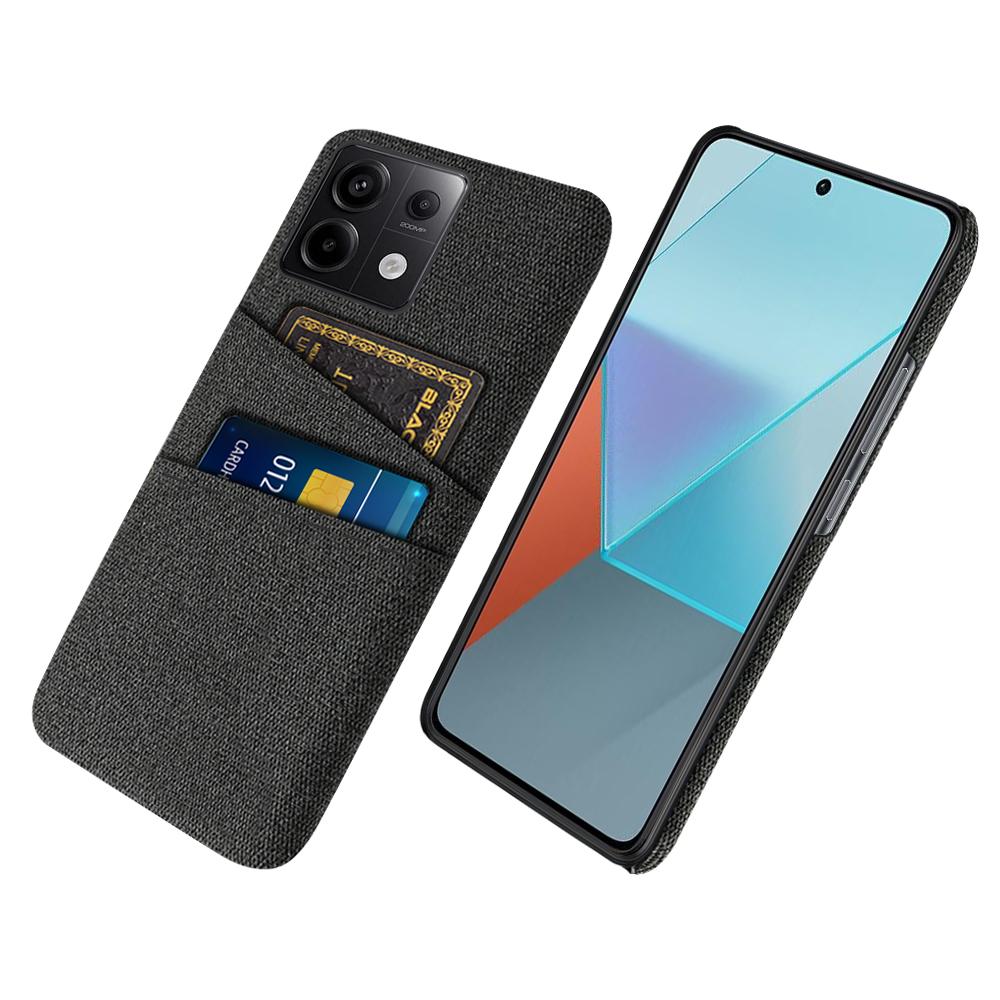 For Xiaomi Redmi Note 13 Pro 5G/Poco X6 5G Slim Case Dual Card Holder Hard PC+Cloth Phone Case