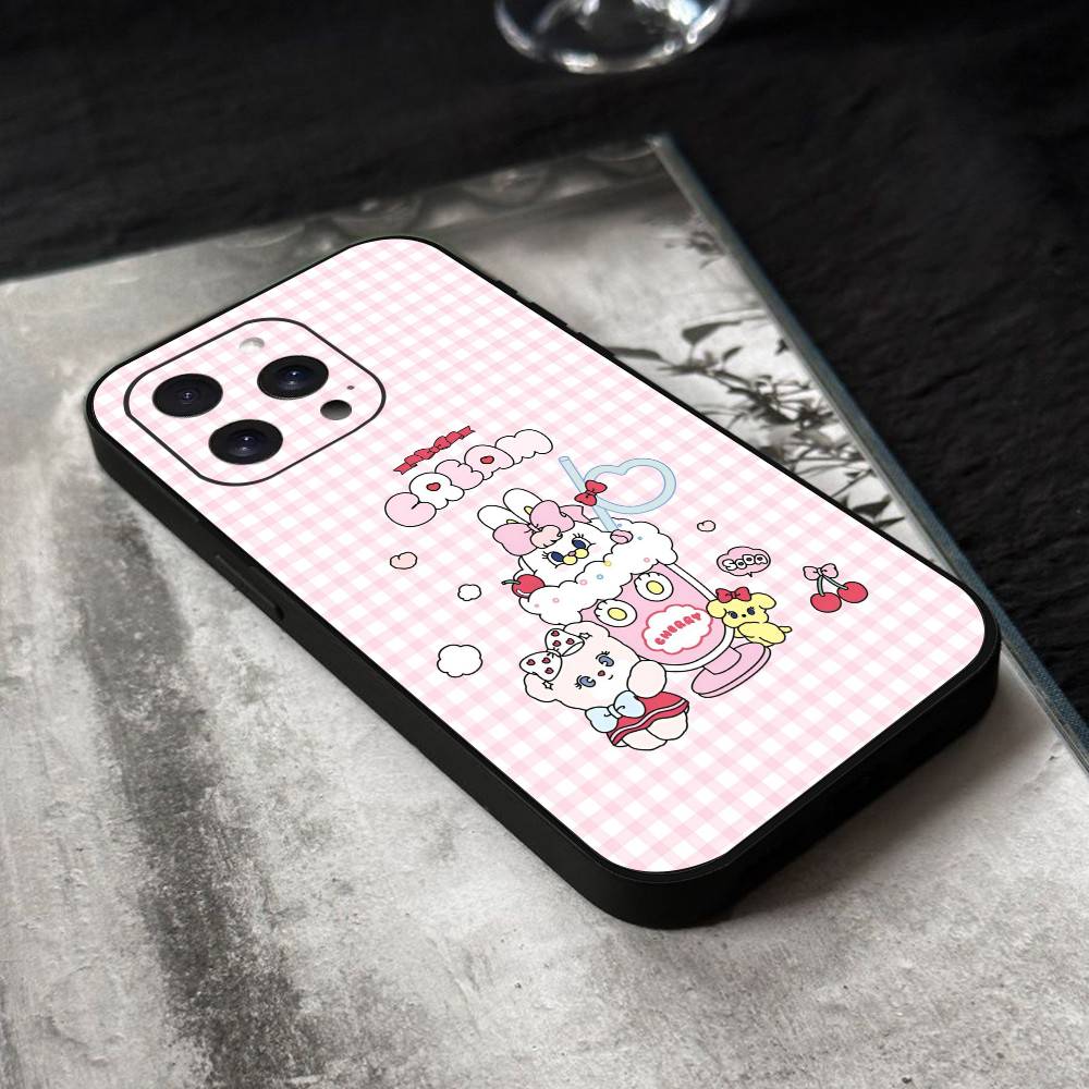 Pink Rabbit E-Esther Bunny Phone Case Black Silicone Soft Shell For IPhone 17 16 15 14 13 12 11 Air Pro Max Plus Hot Sale