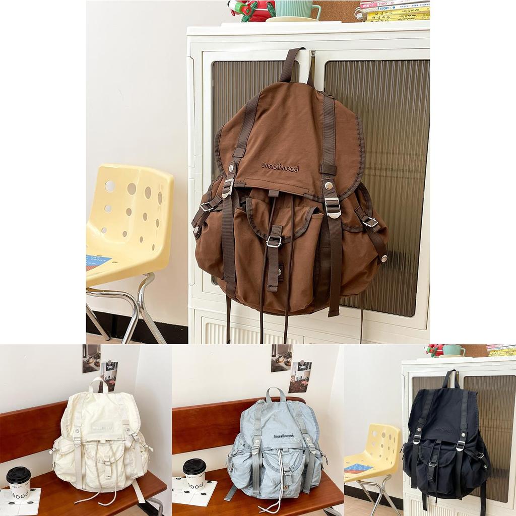 Nylon Letter Smoothmmod Embroidery Casual Backpack With Large Capacity For Travel And School Use
