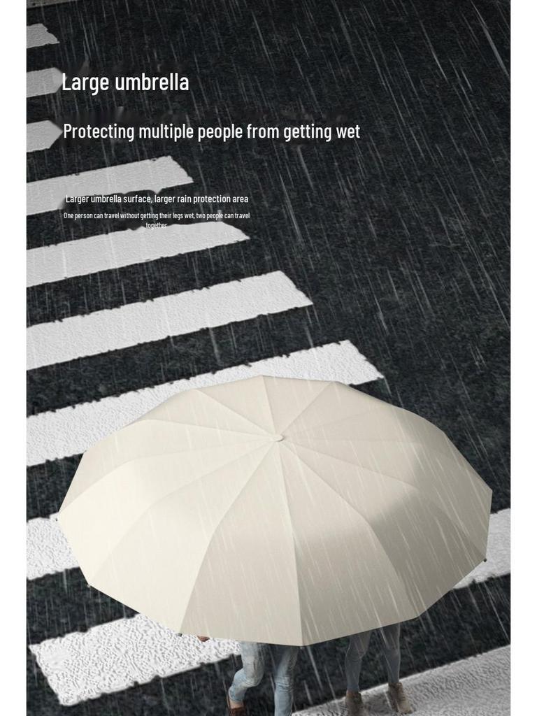 Automatic 72-Bone Folding Umbrella: Large Sun Protection for Women & Men, Versatile for Rainy and Sunny Days