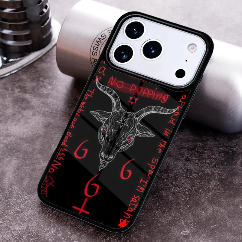 Satanic Pentagram Baphomet Phone Case For iPhone 17,16e,15,14,13,12,11,Mini,Pro,MAX soft Silicone Cover