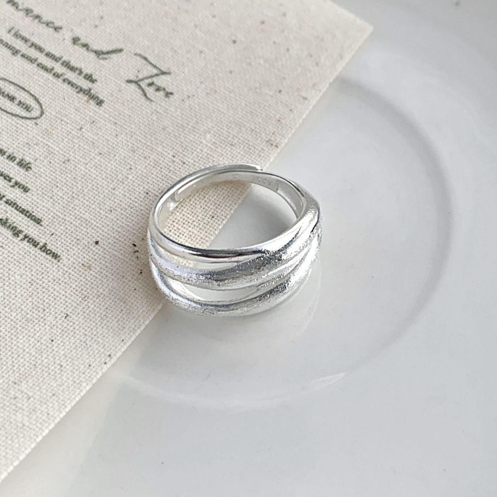 Women's Adjustable Geometric Double Layer Ring - Stackable, Versatile, Simple Temperament, Open Line Design for Index Finger.