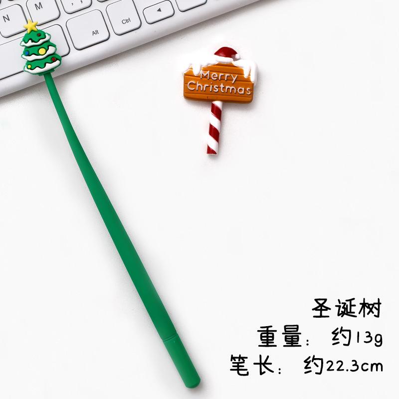 

Cartoon Christmas Silicone Shaker Gel Pen Black Signature Pen Student Stationery Gift Back To School Kawaii Writing Supplies