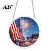 Transparent Acrylic Decor 7.48 Inch Circular DIY Puzzle Suncatcher, Stained Glass Style Window Hanging Ornament, Adult Gift Waterproof Pendant