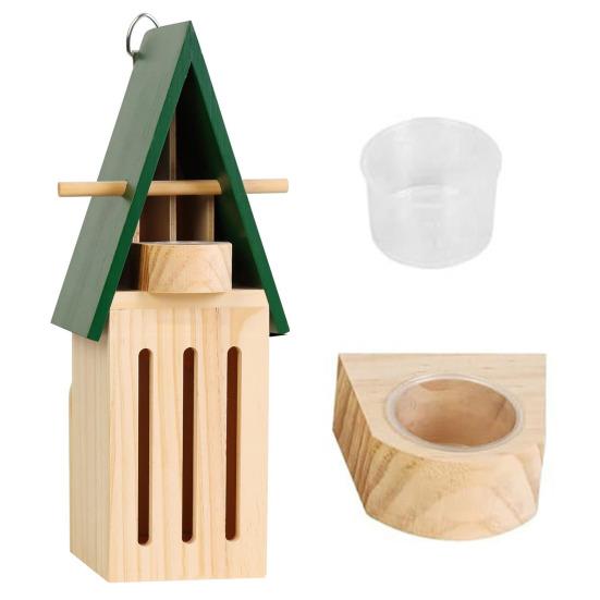 Butterfly House And Feeder Wooden Butterfly House Natural Butterfly Habitat with Butterfly Puddler Outdoor Hanging Butterfly Shelter And Feeder