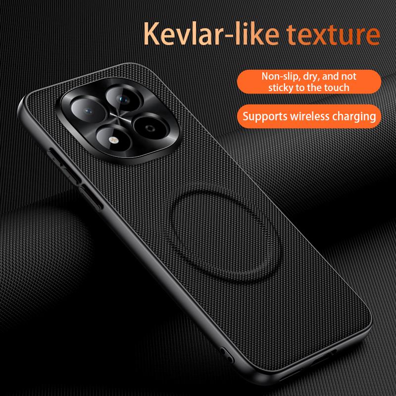 Case For Xiaomi Redmi Note 15 Pro 5G For MagSafe Magnetic Matte Fine Grained Leather Shell Metal Lens Frame Cover Bumper