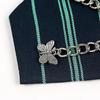 Elegant JK Necktie with Gothic Metal Chain Butterfly Pendant Stylish Bowtie for Men and Women