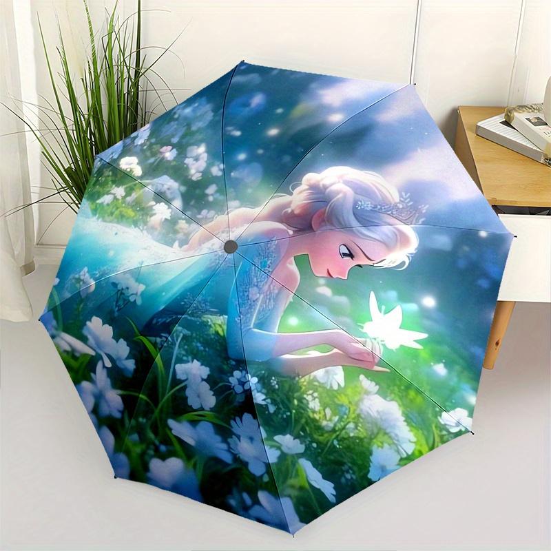 

Elsa, Frozen Automatic Opening and Closing Umbrella, Compact Travel Umbrella, Lightweight and Portable, Suitable for Beach Commuting Busines