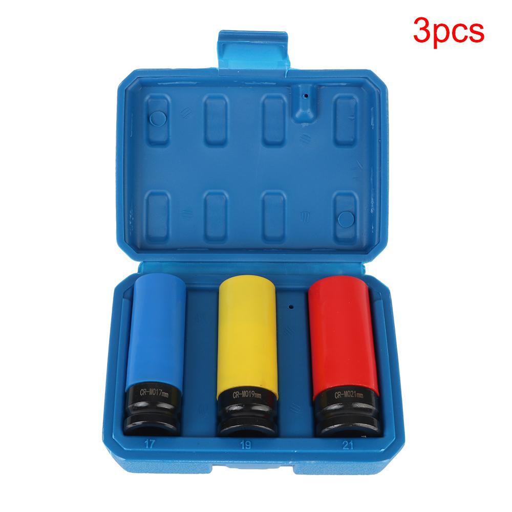 Wheel Protector Impact Socket Set 1/2 Inch Drive Lug Nut Socket 6-point CR-MO Steel Wheel Socket Set Impact Wrench