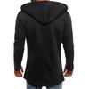 Camicetta da uomo a maniche lunghe con trench in tinta unita con cappuccio e cardigan