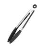 Silicone Food Tongs AntiScalding Stainless Steel Barbecue Clamp for Kitchen Home Outdoor(9in Black )