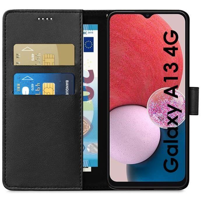 Case for Samsung Galaxy A13 4G - Phonillico - Black Wallet - Magnetic - Card Storage - Durable Protection