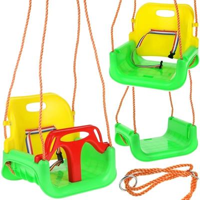 3-in-1 Swing with Bucket Board and Backrest and Straps