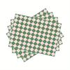 Korean Style Checkered Placemats Set of 4/6/8/10 Fresh Simple Stain Resistant Coasters for Kitchen Coffee Table Decor