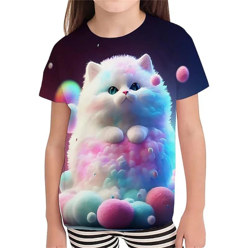 Summer T-Shirts 3D Print Animal Dog O-Neck T Shirt Casual Boys Girls Tops Oversized Fashion Kids Tees Harajuku Children Clothing