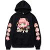Anime SPY X FAMILY Anya Bond Søt Streetwear-hettegenser med mønster for menn Kvinner Høst varme fleecegensere Morsomme hettegensere i overdimensjonerte størrelser