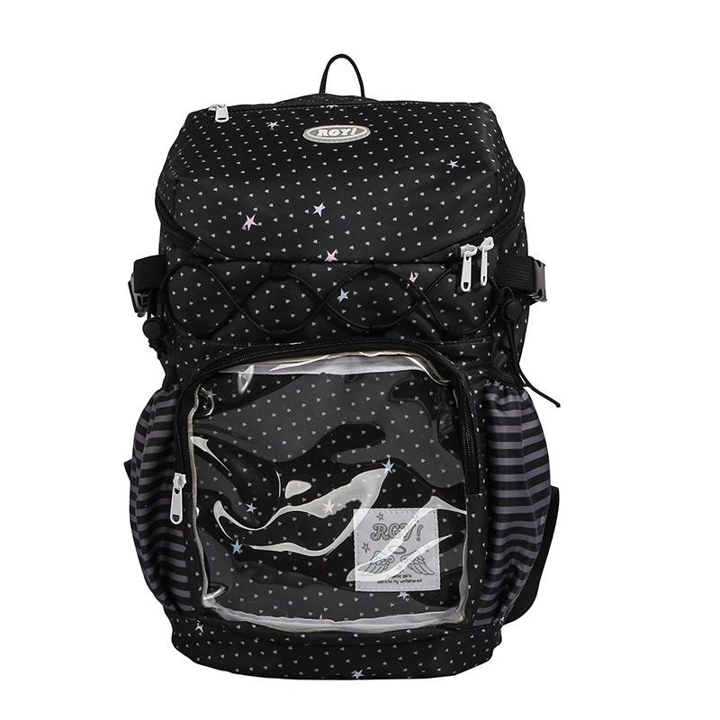 Schoolbag Japanese junior high school backpack for girls and students Large capacity two-dimensional double shoulder transparent pain bag backpack