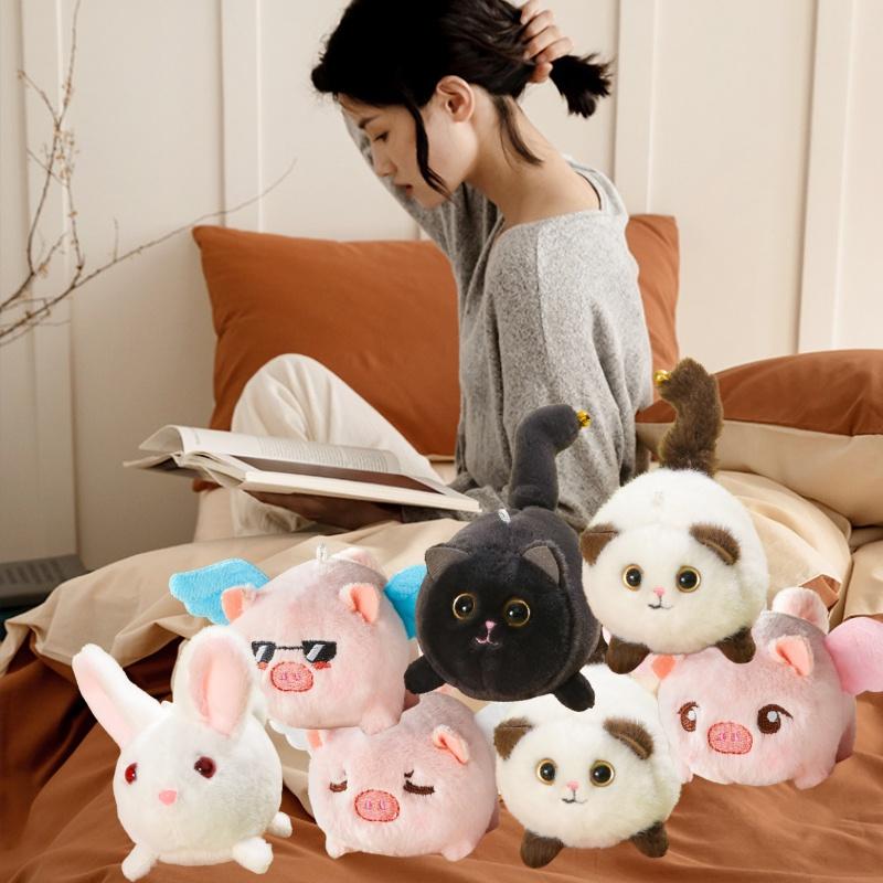 Entzückendes Lejier Weißes Katze Plüschtier mit wedelndem Schwanz für Kinder