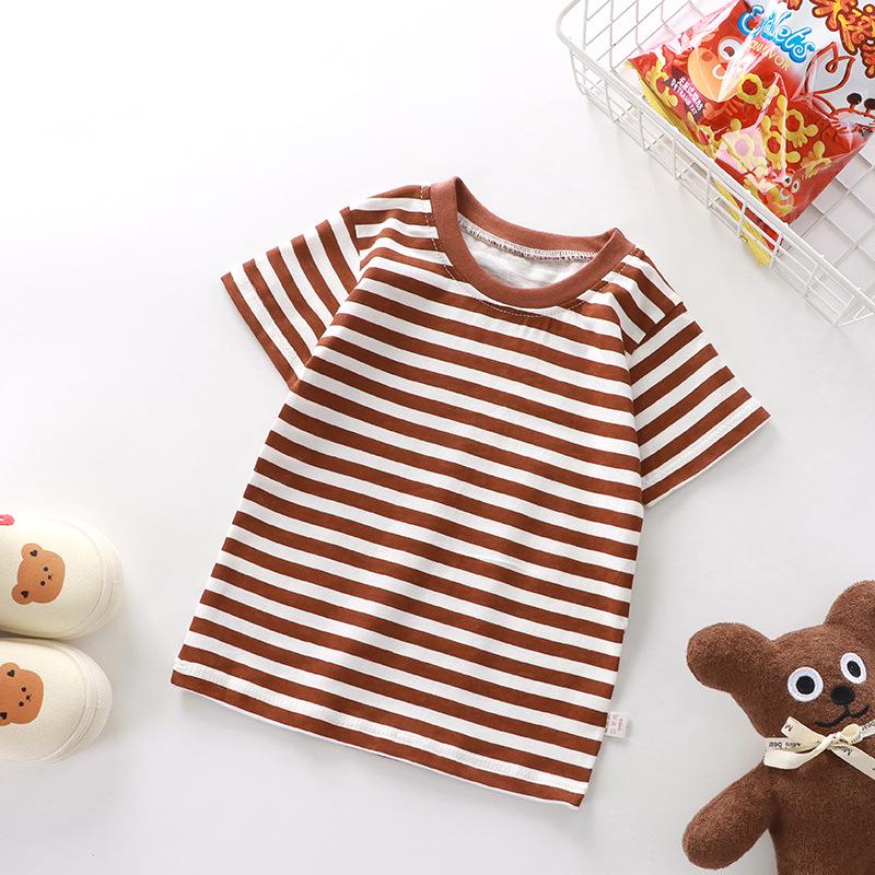 New Style Kids' Pure Cotton Short-Sleeve T-Shirt for Boys and Girls - Summer Baby Layering Shirt