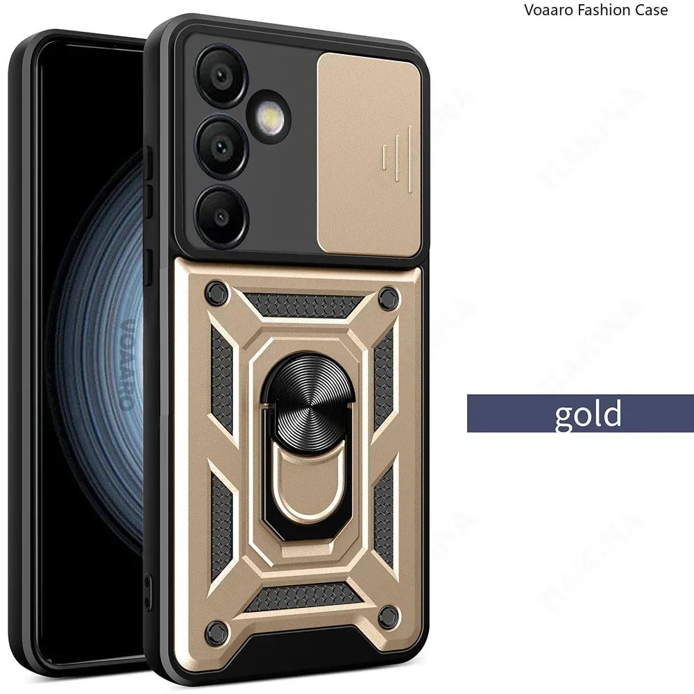 Magnetic Ring Armor funda for Samsung Galaxy S24 FE Case for Samsung S24 Ultra M15 F15 M55 A15 A55 A35 M54 Case slide Lens Cover
