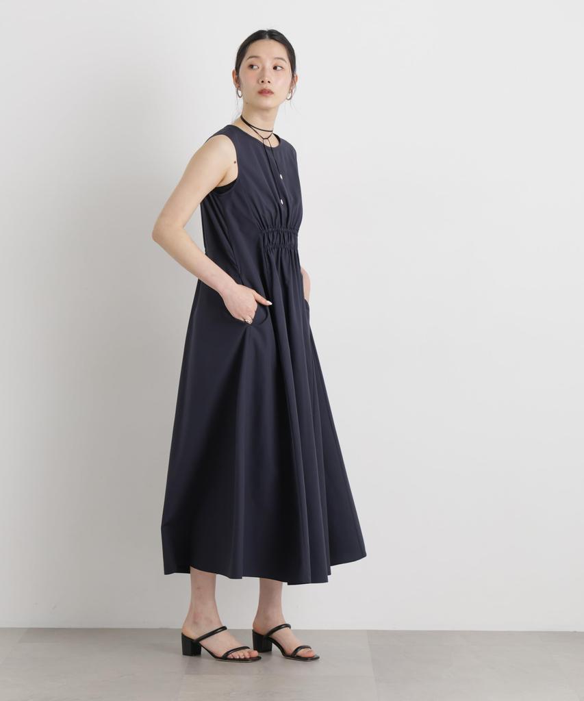 MINOTECH Sleeveless Gathered Maxi Size S [Nano Universe] (R) Dress, Women's, (120), Navy, 669-6119314