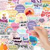 50 PVC Sheets: Friendship Motivational Phrase Stickers for DIY Journals and Decoration