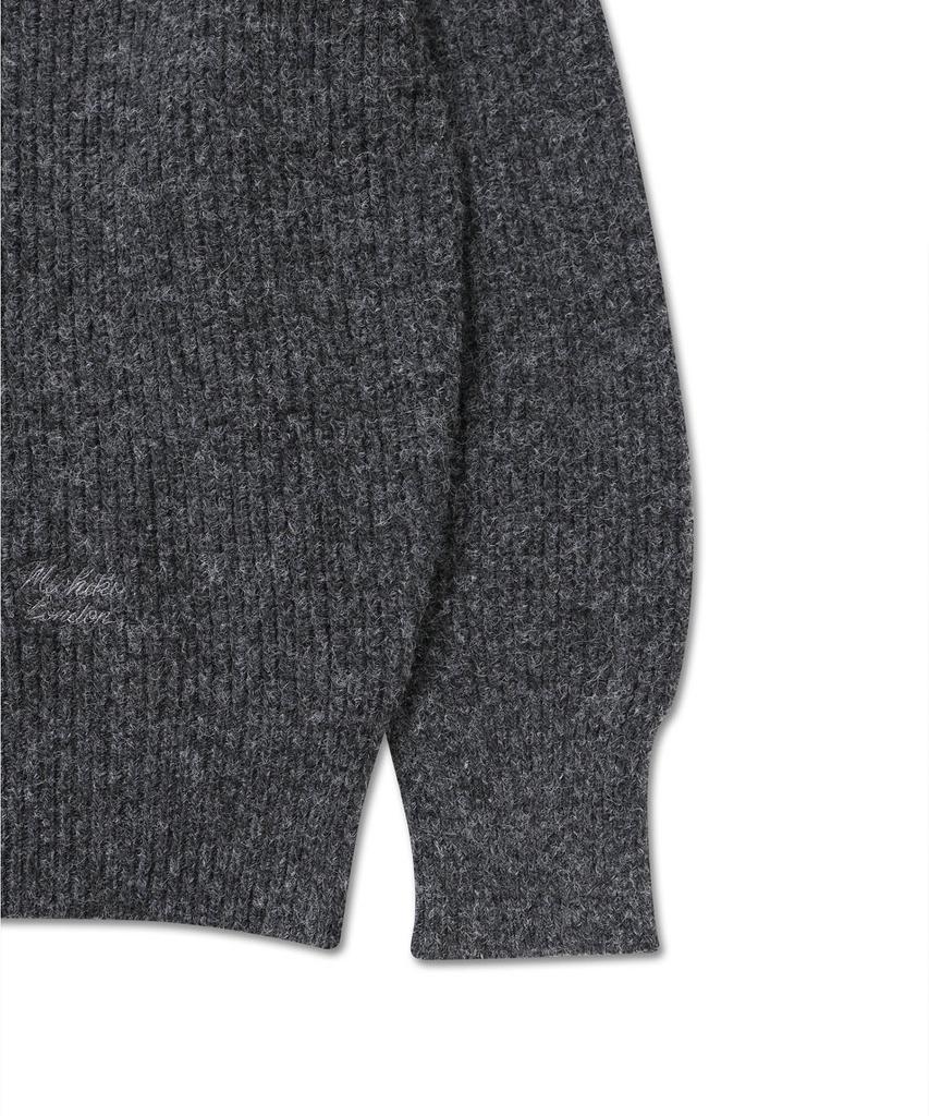 Michikoleondeonkosino Neck Warmer Set Wool Knit Charcoal