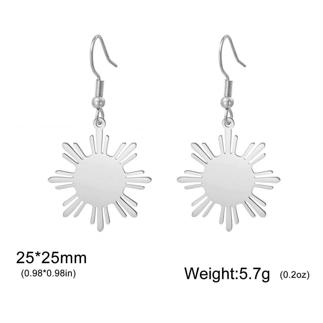 EUEAVAN Philippines Sun Flag Earrings Stainless Steel 18K Gold Plated Philippines Drop Earrings for Women Filipino Jewelry Gifts