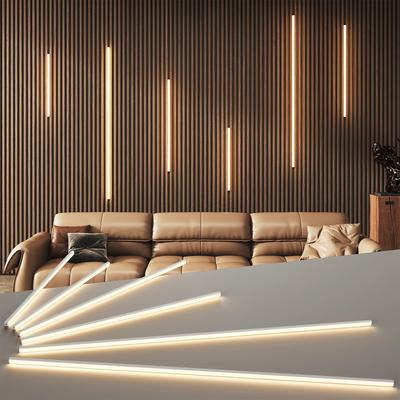 Kit de Iluminación LED Empotrable para Paneles de Pared 6 Piezas Luces LED de Barra Regulables con Interruptor Táctil para Listones de Madera, Paneles Acústicos de Acento de Pared, estante