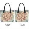  Bohemian Mandala Print Tote Bag Casual Large Capacity Handbag for Daily Use