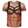 T-shirt stampata in abs con petto finto 3D T-shirt stampata da palestra Abbigliamento da uomo T-shirt estiva streetwear Top Harajuku T-shirt a maniche corte sportive moda