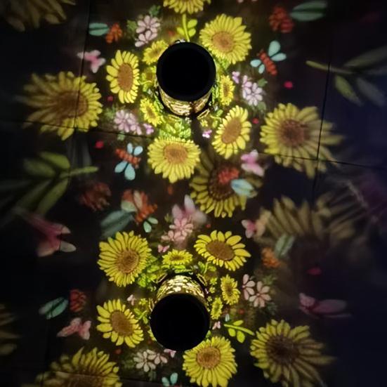 Sonnenblumen Gartenlicht, Eisen Außen Landschaftslampe, Wasserdichte Hängende/Stehende Rasendekoration für Hof Terrasse Gehweg Beleuchtung