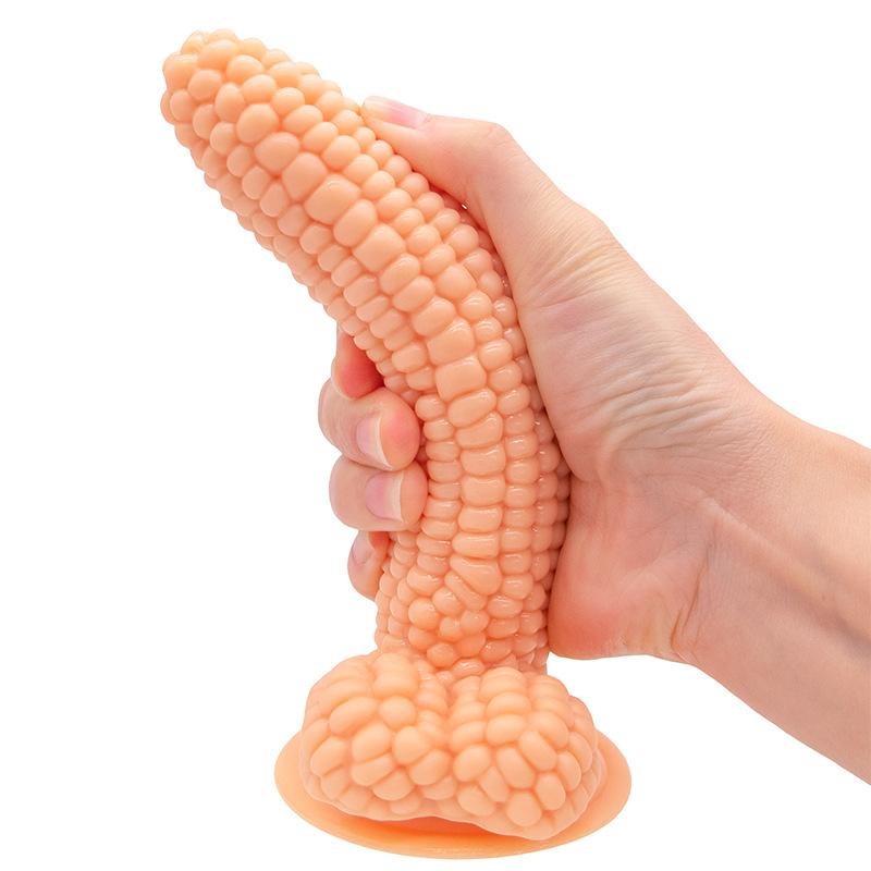 Kukuřičné Dildo Průhledné Barevné Dildo s Přísavkou Simulace Ovoce Zeleniny Falešný Penis Vestibul Anální Kolíky Erotické Produkty