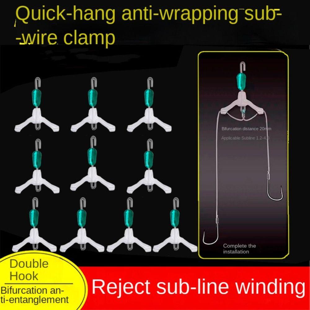 

40PCS Eight Type Contactor Device Flat Double Hooks Hot Fishing Line Space Bifurcation S