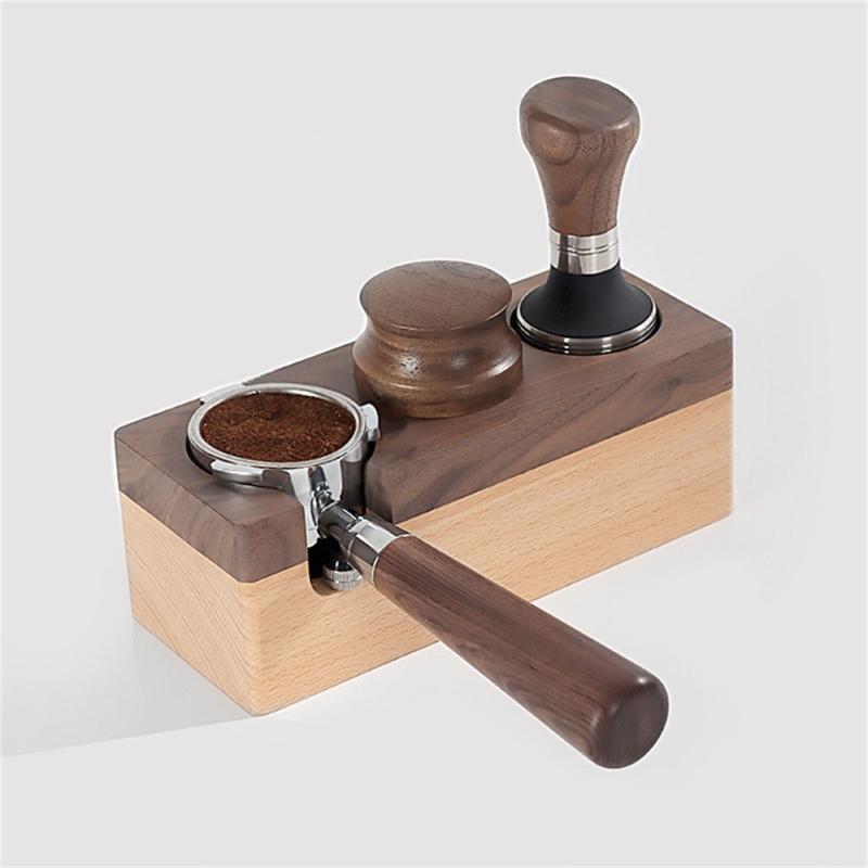 Coffee Tamper Holder Espresso Tamping Station Coffee Tools Rack Coffee Accessories Wood Materoal Gift for Coffee Lover