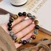 Black Myth Wukong Flame Stone Gold Obsidian Beaded Couple Bracelet for Women Original Design Yellow Tiger Eye Bracelet Jewelry