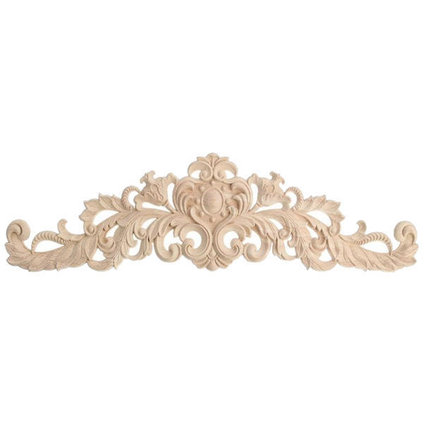 40x12cm Exquisite Classic Rubber bois sculpté Applique meubles Natural DEC m1l4