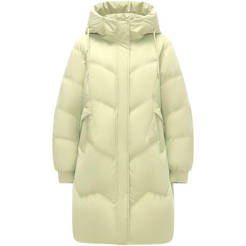 Tamboer Women's Fashion Hooded Mid-Length Down Jacket