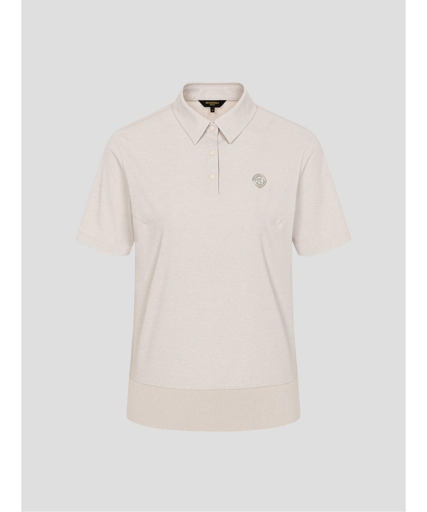 Beanpole Golf [B_Under] Women'S Woven Mix Short Sleeve Pullover - Beige