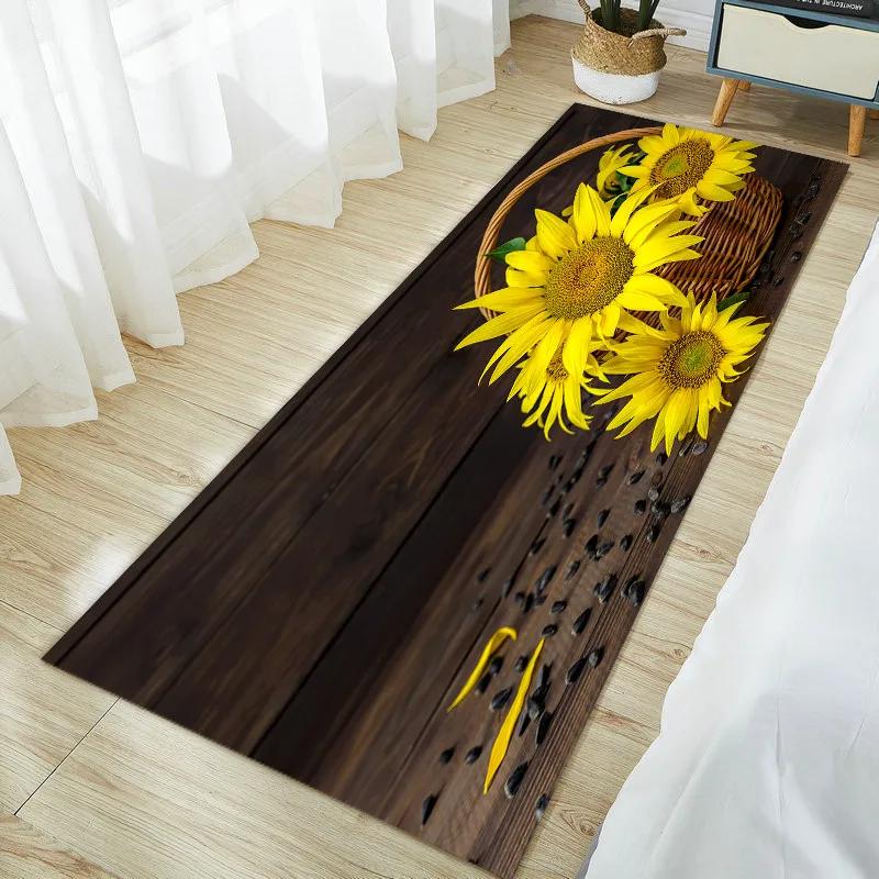 Non-slip Floor Rug Sunflower Print Doormat for Entrance Floor Mat Doormat Carpet Tapis Kitchen Mat Area Rug Home Decor