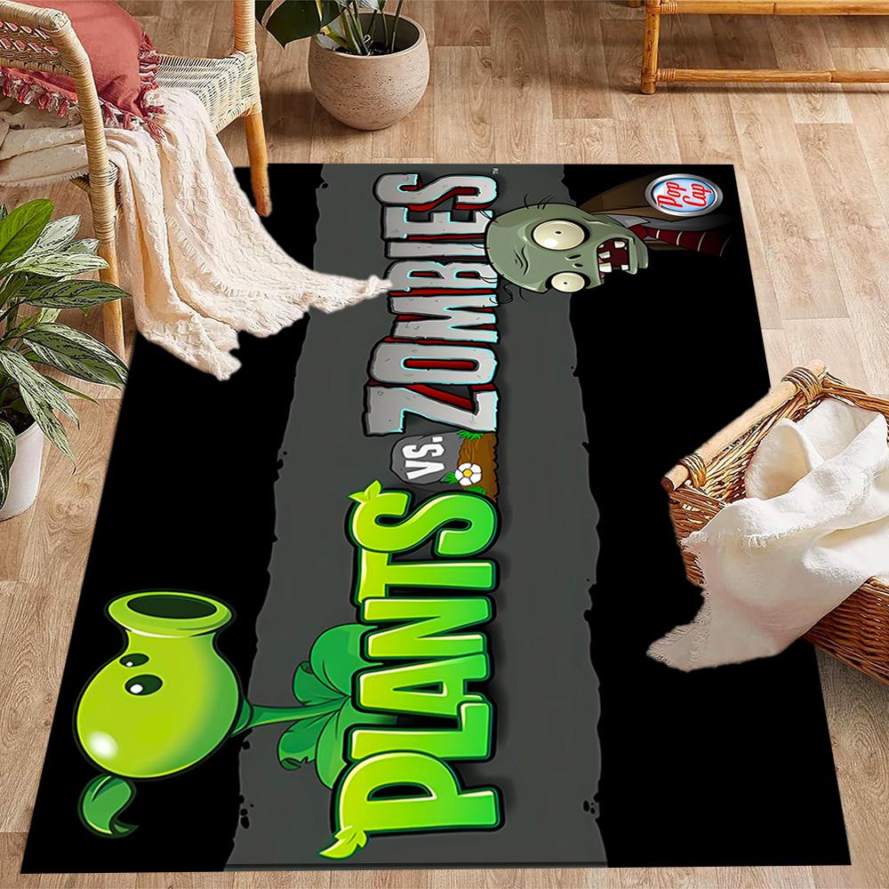 Zombie-Pflanzen Party-Thema Anti-Rutsch-Teppiche - Polyester Heimdekoration, Geeignet für Schlafzimmer, Wohnzimmer, Eingangsbereiche, Studios und Dekorationen