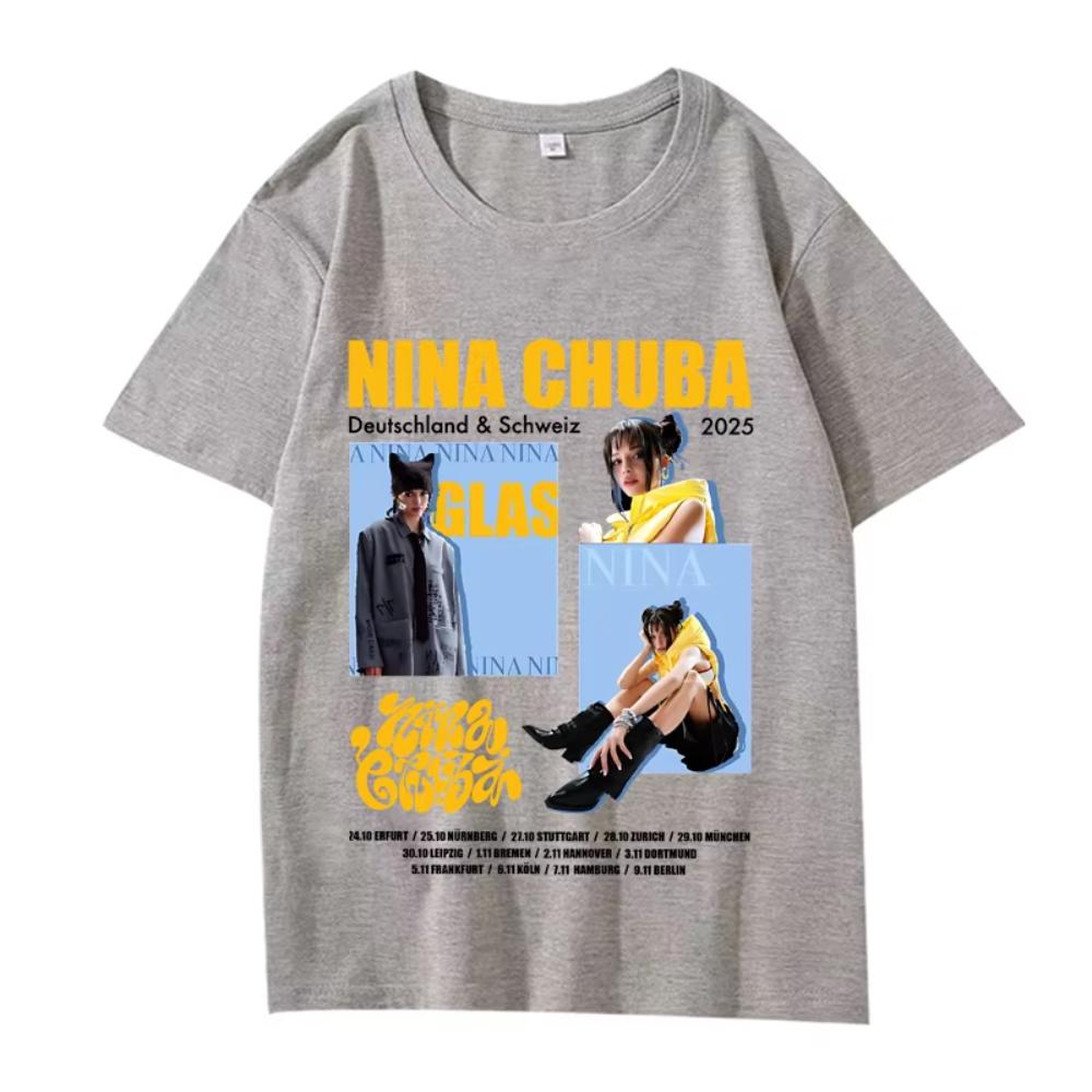 Vintage Singer Nina Chuba Graphic T Shirts 2025 New Men Women Oversized Cotton Short Sleeve Summer Funny Printed Unisex T-shirts
