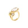 Irregular Imitation Baroque Pearls Rings for Women Men Boho Light Luxury French Style Opening Rings Wedding Jewelry Accessories