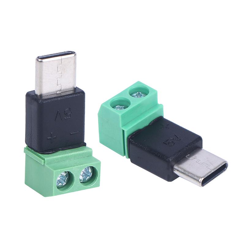5 sztuk Złącze męskie Typ-C do 2-pinowego 5V Bez lutowania Adapter ładowania Głowica szybkiego połączenia Do ładowania telefonów komórkowych, komputerów, tabletów