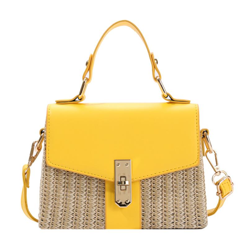 Fashion portable small bag women's bag new fashion texture messenger bag summer straw woven shoulder bag tide