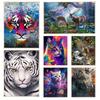 Peinture au Diamant 5D Tigre Lion Loup Autocollant Animal DIY Art Point de Croix Plein de Diamants Diamants Ronds Style Nordique